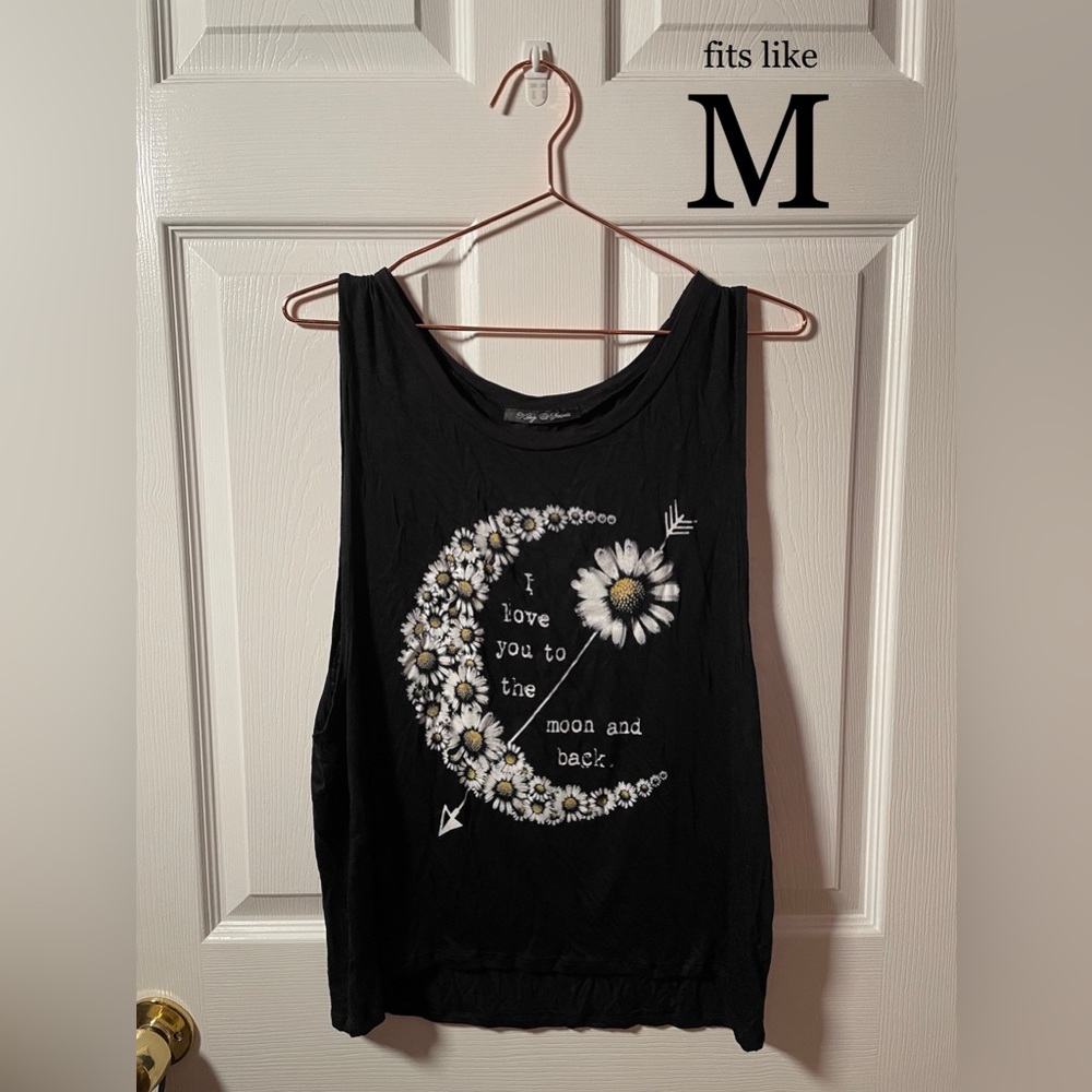 King & Saints, Medium black tank top with drop armhole